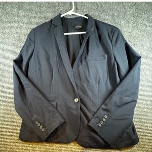 Ann Taylor Navy Blue Single Button Blazer Jacket Women's Size‎ 18